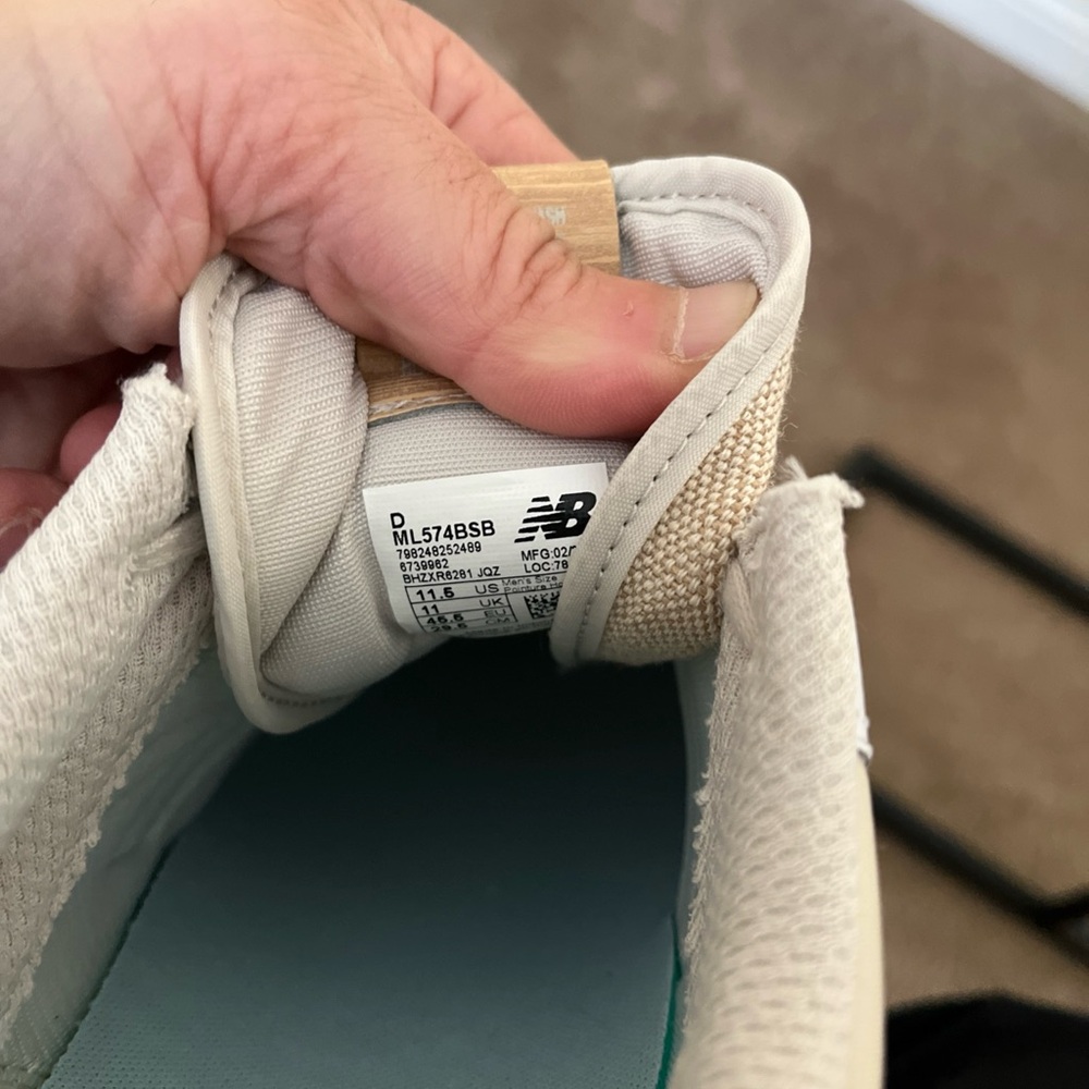 Size 11.5 New Balance 574 Retro Surf Hemp Biege Comfort Mens Rare Classic CLEAN - Picture 8 of 12